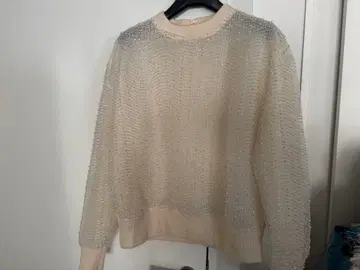 ZARA 시스루 아이보리 스웨터 L