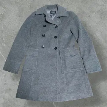 그레이 울 더블 브레스트 피코트