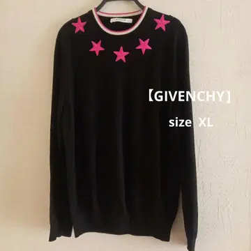 블랙 별 모양 모티브 니트 스웨터 (스타 패치)