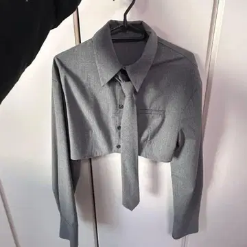 ZARA 크롭 셔츠 넥타이 포함