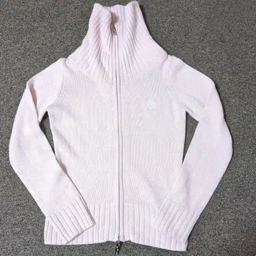 클레이서스, 핑크, 하이넥 지퍼 스웨터