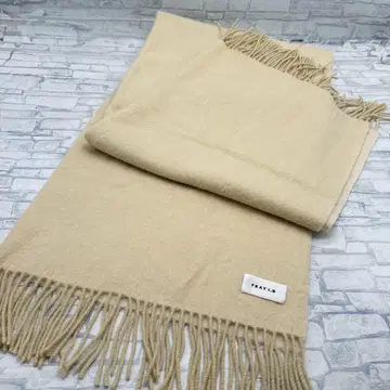 FRAY I.D 베이지 프린지 머플러 W 페이스 라무 스톨