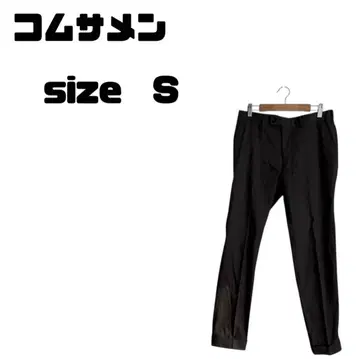 꼼사맨 테이퍼드 슬랙스 면 폴리 혼방 스트레치 없음 밑단 더블