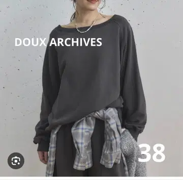새상품 DOUXARCHIVES 피그먼트 쭈리 풀오버 차콜 그레이 38