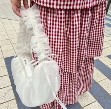 WC 2way 시어 개더백 숄더백 화이트