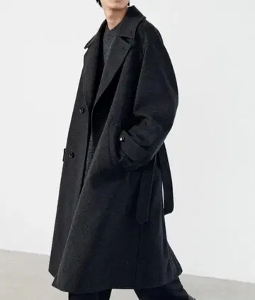 [ WYM LIDNM ] SMOOTH MELANGE WRAP COAT
