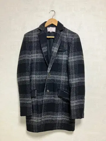 Reva 체스터 코트 네이비 그레이 체크