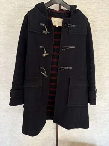 네이비 더플 코트 후드 부착