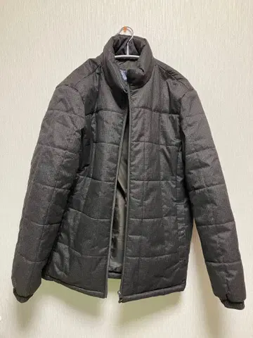 블랙 격자 무늬 다운 자켓