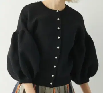 anana 펄 버튼 볼륨 슬리브 가디건 뽕긋 소매