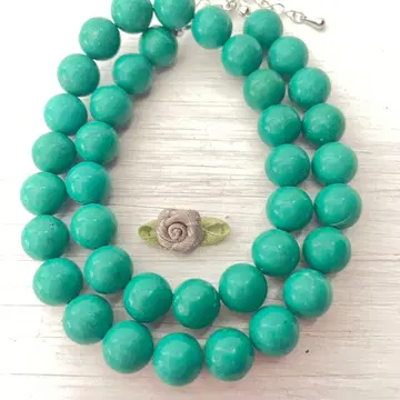 컨디션 최상 터콰이즈 그린 목걸이