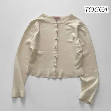 TOCCA 토카 [세탁 가능] RIBBON STAMP 가디건 화이트 리본