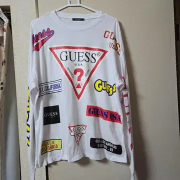 GUESS 로고 프린트 롱 슬리브 T셔츠 81