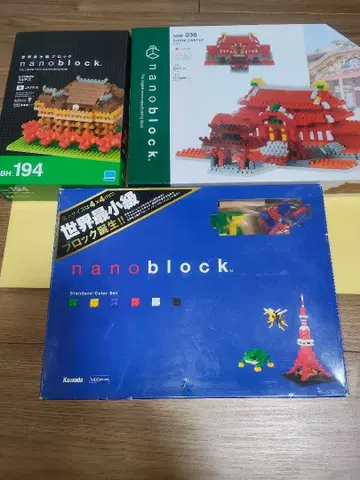 [새상품] 3점 나노블록 슈리성 청수사 카와다 스탠다드 컬러 세트