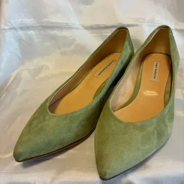 새상품급 FABIO RUSCONI 로우힐 펌프스 스웨이드 23cm