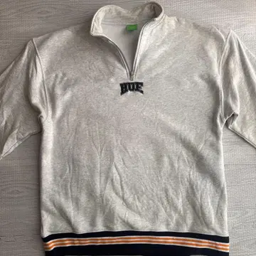 HUF 하프 지퍼 맨투맨 XL 그레이 자수 로고