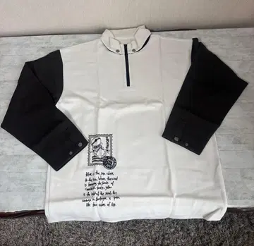 까스텔바작 자수 긴팔 티셔츠 화이트 블랙