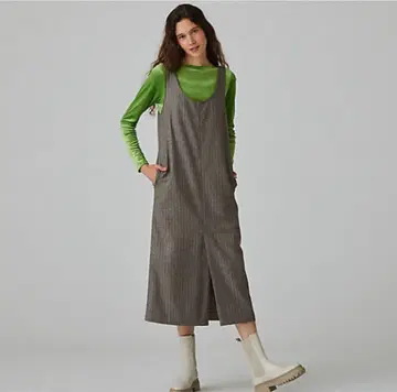 새상품급 울 나일론 플란넬 오버롤 스커트 투모로우랜드 맥피