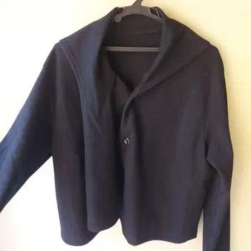 울 숄카라 자켓 블랙