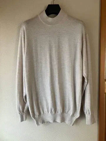 그랑사쏘 울 캐시미어 실크 12G 모크넥 니트 그레이지 L