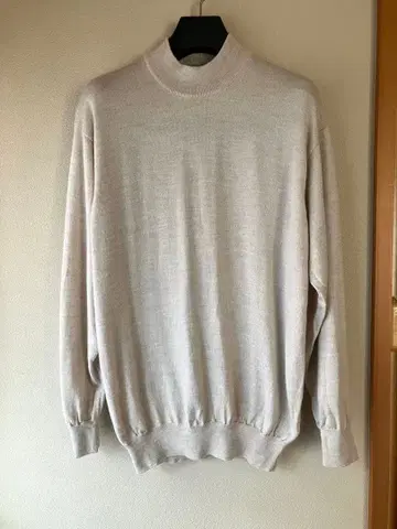 그랑사쏘 울 캐시미어 실크 12G 모크넥 니트 그레이지 L