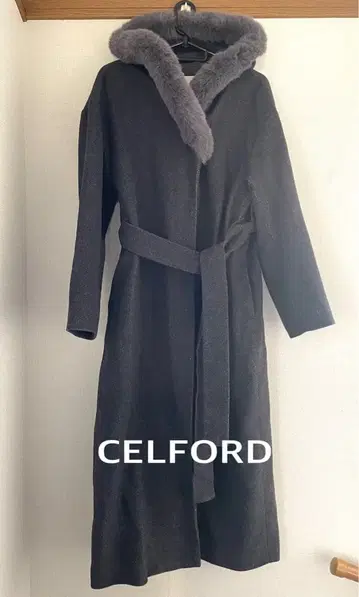 CELFORD 후드 롱 코트 그레이 사이즈 36 새상품급