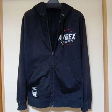 AVIREX 블랙 집업 후드티 L 사이즈