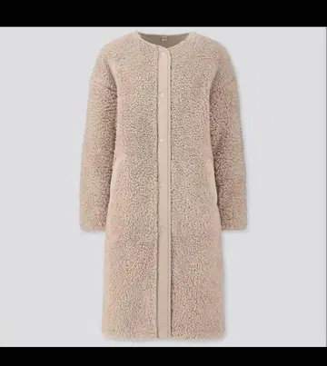 XL 미사용 보아 플리스 노카라 코트 유니클로 플리스 보아 코트