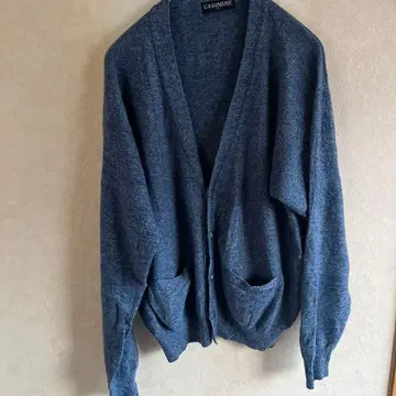 CASHMERE 캐시미어 가디건 L 다크 블루