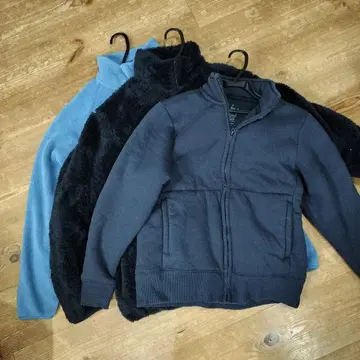 플리스 자켓 L 사이즈 파랑 블랙