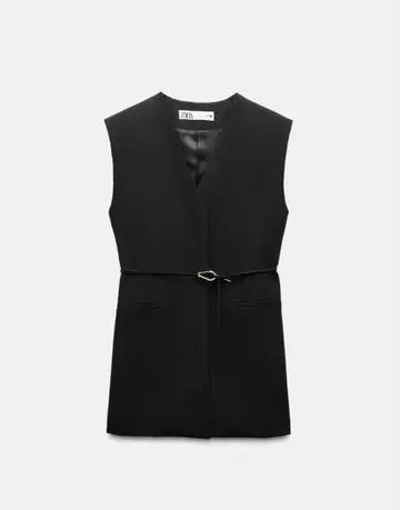 ZARA 슬리브리스 베스트 지레 블랙