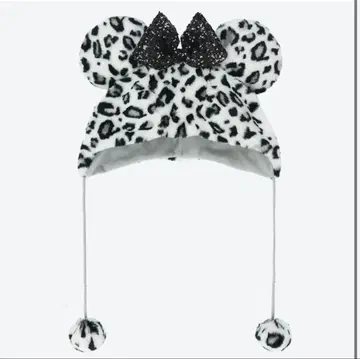 미니 팬캡 레오파드 무늬 화이트