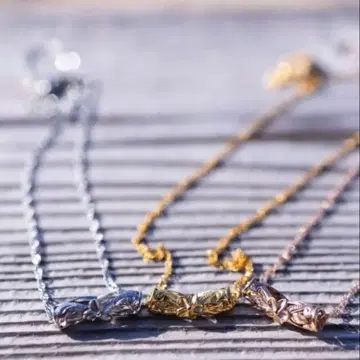 플루메리아 핑크 골드 목걸이 스크류 체인