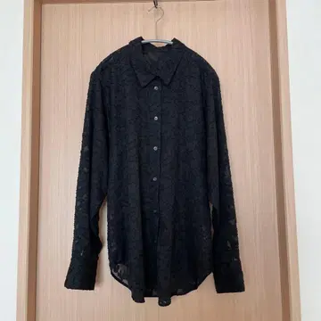 저널 스탠다드 블랙 레이스 긴팔 셔츠