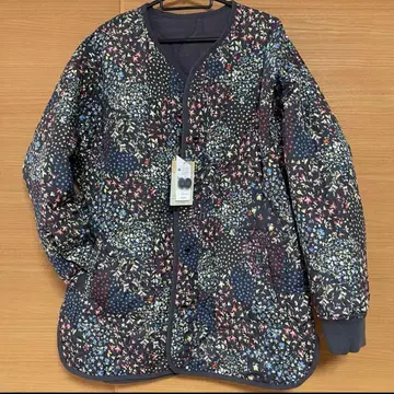 택 포함 미사용 니코앤드 리버 퀼팅 블루종 꽃무늬 x 네이비