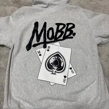 MOBB 트럼프 무늬 그레이 후드티 M
