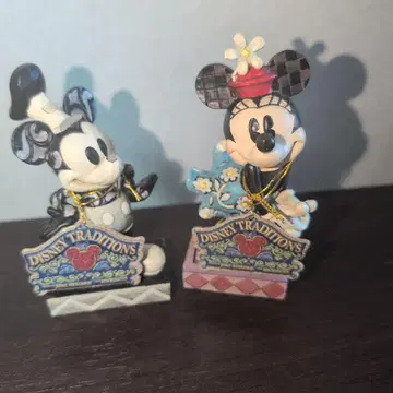 디즈니 쇼케이스 증기선 윌리 미키 미니 피규어 2점