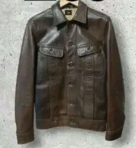 Lee 리 가죽 트래커 자켓 소가죽 다크 브라운 15411