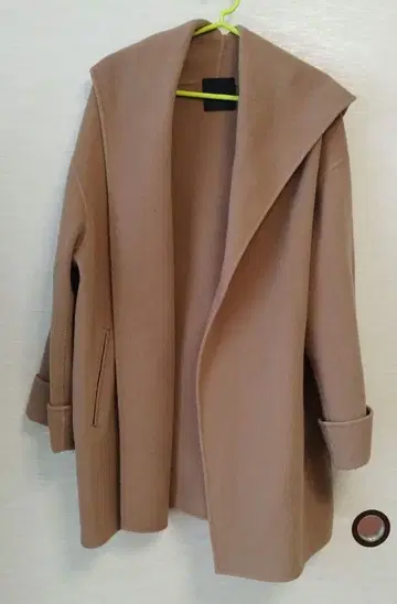 울 캐시미어 노카라 코트 미들 기장 스픽 앤 스팬 36 사이즈