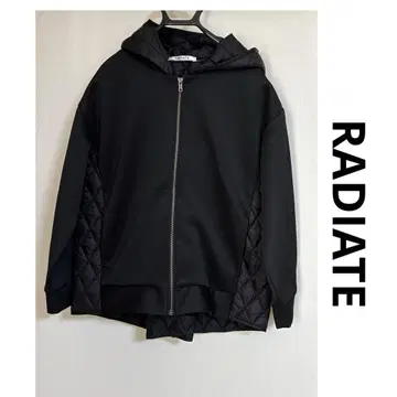 [ RADIATE ] 후드 부착 블랙 집업 자켓