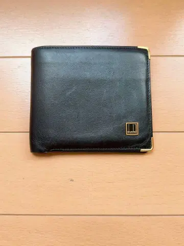 dunhill 블랙 가죽 이단 접이식 지갑