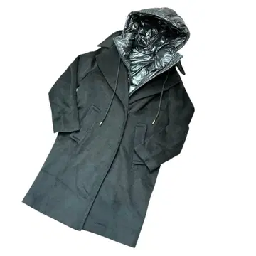 BIRTHDAY BASH 완판 인기 충전솜 후드 부착 롱 코트