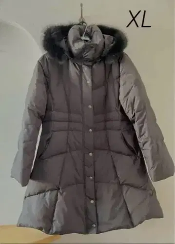 블랙 XL 퍼(fur) 포함 다운 자켓