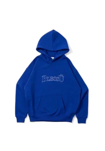 BlessU 후드 부착 후드티 파랑