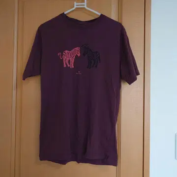 폴스미스 반팔 제브라 프린트 T셔츠 여성용 M 브라운