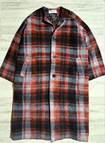 BEAMS BOY 빔즈 보이 슬라이버 타탄 체크 울 코트