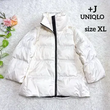 [ +J ] 유니클로 질 샌더 다운 볼륨 자켓 화이트 XL