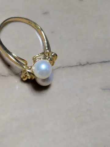 골드 더블 펄 반지