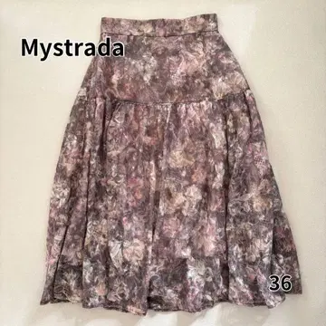 새상품급 마이 스트라다 플라워 커팅 스커트 꽃무늬 플레어 허리밴딩