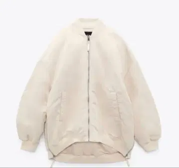 ZARA 워터 레펠렌트 오버사이즈 봄버 자켓 에크루